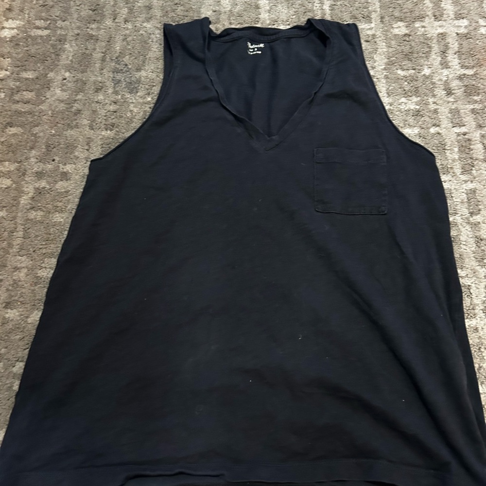 Black V-Neck Tank Top